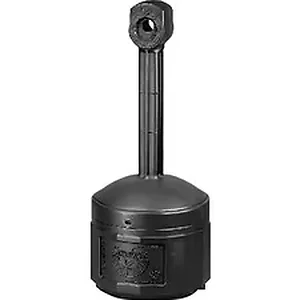 Justrite Mfg Co JUS 26800D - Justrite Cigarette Butt Receptacle - 4 gal Capacity - Flame Retardant, Sturdy, Rust Resistant, Dent Resistant, Crack Resistant - 38.5 Height x 16.5 Diameter - Polyethylene, Galvanized Steel - Deco Black - 1