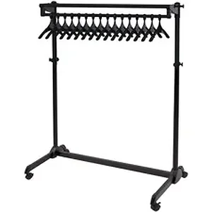 Alba Inc ABA PMRAK17AT - Alba Rolling Garment Rack - 17 x Coat - Floor - Black - 1 Each