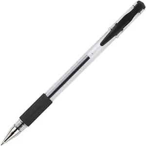 Integra ITA 36193 - Gel Ink Stick Pens - Black Gel-based Ink - Clear, Chrome Barrel - 12 / Dozen