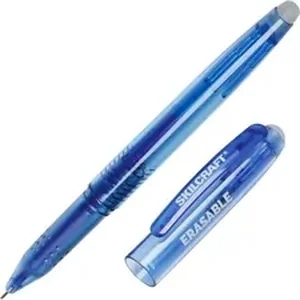 National Industries For The Blind 7520016580096 - SKILCRAFT Erasable Stick Pen - 0.5 mm Pen Point Size - Blue Gel-based Ink - Translucent Barrel - 12 / Dozen