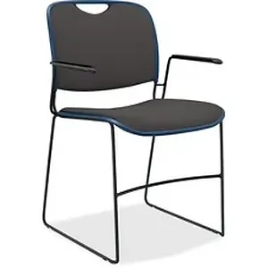 Groupe Lacasse UNC FE4FS04CP04 - United Chair Upholstered Stack Chair With Arms - Carbon - 2 Each