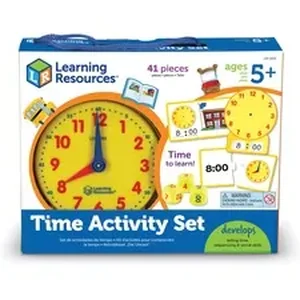 Learning Resources LRN LER3220 - Time Activity Set - Theme/Subject: Learning - Skill Learning: Visual, Time, Problem Solving, Fine Motor, Self-help, Tactile Discrimination - 4 Year & Up - Multi
