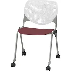 Kfi Seating KFI CS2300B8S7 - KFI Armless-Casters - Burgundy Polypropylene Seat - White Polypropylene Back - Powder Coated Silver Steel Frame - 1