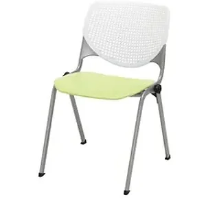 Kfi Seating KFI 2300B8S14 - KFI Armless - Glides - Lime Green Polypropylene Seat - White Polypropylene Back - Powder Coated Silver Steel Frame - 1