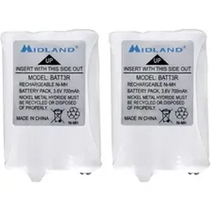 Midland MRO AVP14 - Rechargeable Battery Pack - For Radio - Battery Rechargeable - 700 mAh - 3.6 V DC - 2 / Pair