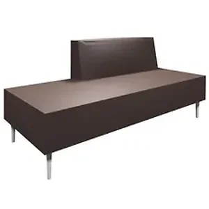 High Point Furniture Industries Inc HPT 584344221 - HPFI Armless Sofa/Bench with 2/3 Back-Right - 66 x 28 x 19.5 Sofa Seat, 67 x 31 x 34 Sofa - Material: Hardwood Frame, Anodized Aluminum Leg - Finish: Infinity Sable, Brushed Aluminum Leg