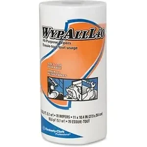 Kimberly Clark KCC 05027CT - Wypall L40 All-Purpose Wipers - 10.40 x 11 - 70 Sheets/Roll - White - Perforated, Absorbent, Soft - For Hand, Industry, Face - 24 Rolls Per Carton - 1680 Per Carton - 1 / Carton