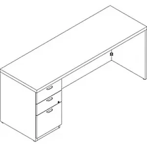 Groupe Lacasse LAS 71DUF2072SE - Left Single Pedestal Credenza - 2-Drawer - 72 x 20 x 29.5 x 0.2 - 2 x Box Drawer(s), File Drawer(s) - Single Pedestal on Left Side - Textured Edge - Finish: Totem