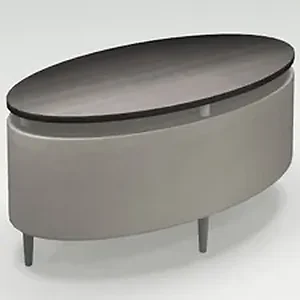 High Point Furniture Industries Inc HPT 5821DW44188 - HPFI Eve Coffee Table, Floating Top - 42.5 x 21.5 x 22.5, 1 Table Top, 8Table Leg, 2Spacer - Material: Thermofused Laminate (TFL) Top, Aluminum Leg, Anodized Aluminum Spacer - Finish: Driftwood, Infinity Pumice