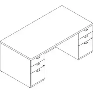 Groupe Lacasse LAS 71KUF3060UFW - Double Pedestal Desk - 0.2 Edge - Double Pedestal on Left/Right Side - Textured Edge - Finish: Tuscany Walnut
