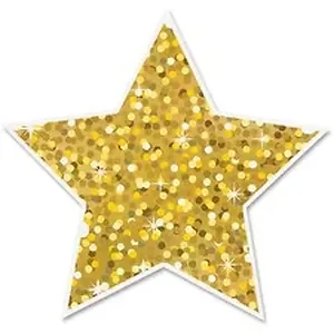 Ashley Productions Inc ASH 30400 - Ashley Sparkle Decorative Magnetic Star - Fun Theme/Subject - Magnetic - Sparkle - Durable, Damage Resistant, Long Lasting - 3 Length - Gold - 12 / Set