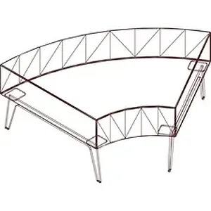 Groupe Lacasse ARO H1860K8W8 - Arold Wedge Bench - Merlot Whisper Vinyl Seat - Metallic Silver Steel Frame - 1 Each