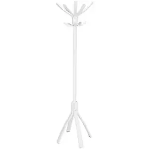 Alba Inc ABA PMCAFEBC - Alba Floor Coat Stand - 5 Hooks - 10 Pegs - for Coat, Clothes, Accessories - Wood - White - 1 Each