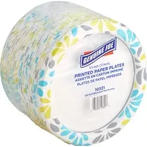 Genuine Joe GJO 10321 - Joe Paper Plates - - Paper Plate - Disposable - Assorted - 125 Piece(s) Pieces per Serving(s)/ Pack