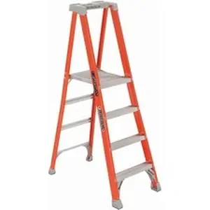 Louisville Ladder Inc DAD FXP1704 - Louisville 4' Fibrglss Platform Step Ladder - 4 Step - 300 lb Load Capacity - 80 x 25 x 10.5 x 48 - Orange