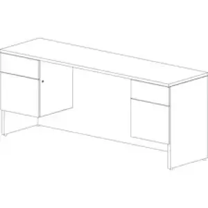 Groupe Lacasse LAS 4XF2072FX - Lacasse Concept 400E Credenza - 4-Drawer - 72 x 20 x 29 - 4 x Box Drawer(s), File Drawer(s) - Double Pedestal on Left/Right Side - Material: Stainless Steel Handle - Finish: Hazelnut, Snow