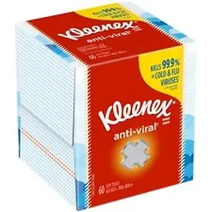 Kimberly Clark KCC 49978CT - Kleenex Anti-Viral Facial Tissues - 3 Ply - White - Soft, Anti-viral - For Home, Office, School - 60 Per Box - 27 / Carton