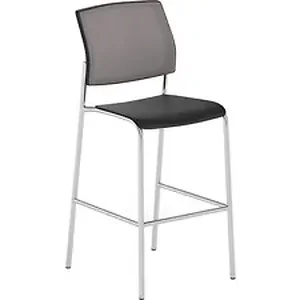 Groupe Lacasse UNC F1HECQA01 - United Chair Stool Without Arms - Fair Seat - Exact Back - Black Steel Frame - Four-legged Base - 1 Each