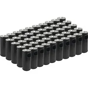 Genuine Joe GJO 58884PL - Joe Fire-safe 3-Gallon Ashtray Receptacle - 3 gal Capacity - Fire-Safe, Removable Lid - Stainless Steel, Aluminum - Black, Aluminum - 50 / Pallet