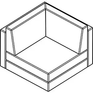 Groupe Lacasse ARO CU306WH05 - Arold Corner Armchair - 19.8 x 19.8 x 18 Seat, 14.8 Back, 30.5 x 30.5 x 32.8 Chair - Finish: Antelope