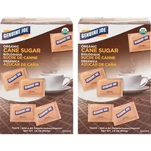 Genuine Joe GJO 70470CT - Joe Turbinado Natural Cane Sugar Packets - PacketCane Sugar Flavor - Natural Sweetener - 400/Carton