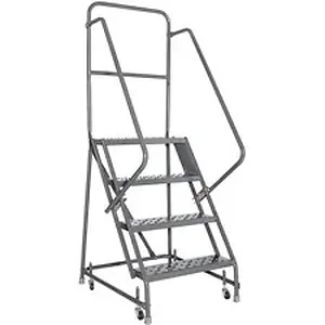 Louisville Ladder Inc DAD GSW2404W03 - Louisville 4-step Steel Warehouse Ladder - 4 Step - 450 lb Load Capacity - 19 x 27 x 76 - Gray