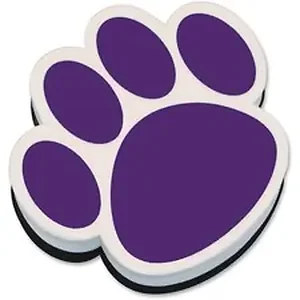 Ashley Productions Inc ASH 10005 - Ashley Paw Shaped Magnetic Whiteboard Eraser - Used as Mark Remover - Magnetic, Lightweight - Purple - 1Each