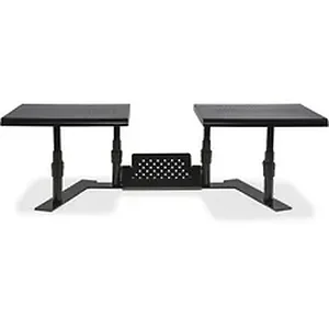 Allsop 31883 - Metal Art ErgoTwin Height Adjustable Dual Monitor Stand - (31883) - 20 lb Load Capacity - 8.4 Height x 32 Width x 14 Depth - Desktop - Steel - Pearl Black