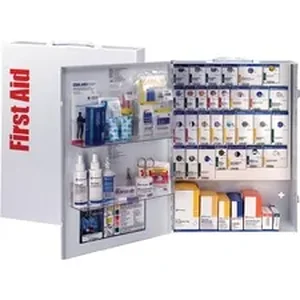 First Aid Only, Inc. FAO 90829021 - First Aid Only XL SmartCompliance General Business First Aid Cabinet without Medications, Metal - 17 x 5.8 x 22.5 - Wall Mountable, Carrying Handle - White - Steel