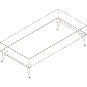 Groupe Lacasse ARO H60K8W1 - Arold Rectangular Bench - Black Whisper Vinyl Seat - Metallic Silver Steel Frame - 1 Each