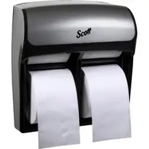 Kimberly Clark KCC 44519 - Scott Mod High Capacity SRB Dispenser - Roll Dispenser - 4 x Roll - 12.8 Height x 11.3 Width x 6.2 Depth - Plastic - Faux Stainless - Compact, Durable - 1 Each
