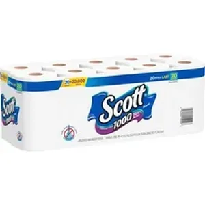 Kimberly Clark KCC 20032CT - Scott 1000 Sheets Per Roll Toilet Paper - 1 Ply - 1000 Sheets/Roll - White - Long Lasting, Septic Safe - For Bathroom, Toilet, Hand - 40 / Carton