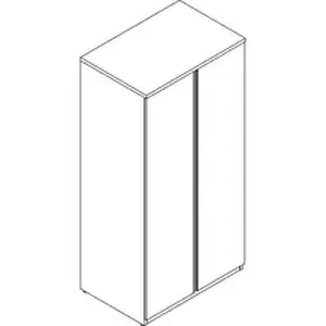 Groupe Lacasse LAS 4LN243673BW - Lacasse Wardrobe Storage Unit - 0.1 Edge - Smooth Edge - Finish: Tuscany Walnut, Black Linear Handle