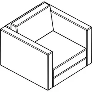 Groupe Lacasse ARO CU305WH04 - Arold Armchair - 24 x 19.8 x 18 Seat, 14.8 Back, 30.5 x 30.5 x 32.8 Chair - Finish: Navy