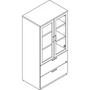 Groupe Lacasse LAS M1CS2473FBTO - Lacasse Storage/Lateral File Cabinet With Translucent Doors - Finish: Snow, Translucent Door