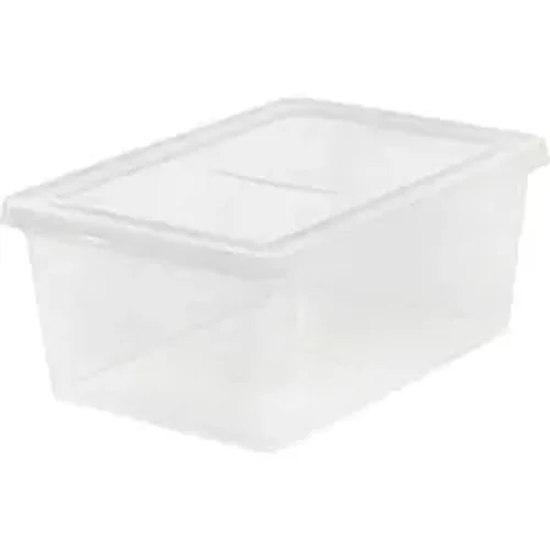 Iris IRS 200410 - 17-quart Storage Box - External Dimensions: 17.5 Length x 12 Width x 17.5 Depth x 7 Height - 4.25 gal - Snap-in Lid Closure - Stackable - Plastic - Clear - For Scissors, Notebook, Office Supplies, Sweater, Purse, Towel, Stapler - 1 / Each