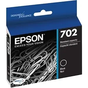 Epson T702120-S - DURABrite Ultra T702 Ink Cartridge - Black - Inkjet - Standard Yield - 350 Pages - 1 Each