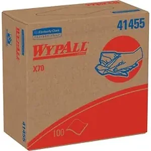 Kimberly Clark KCC 41455CT - Wypall X70 Cloths - 9.10 x 16.80 - White - Hydroknit - Durable, Absorbent, Strong, Reusable, Embossed - For Multipurpose - 100 Per Box - 1000 / Carton