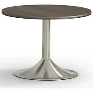 High Point Furniture Industries Inc HPT 5828DW - HPFI Flex Round Table, Laminate Top - 28 x 28 x 20.3, 0.8 Top - Material: Thermofused Laminate (TFL) Top, Brushed Aluminum Base - Finish: Driftwood