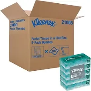 Kimberly Clark KCC 21005CT - Kleenex Facial Tissue - 2 Ply - White - Absorbent, Soft - For Face, Office - 100 Per Box - 30 / Carton