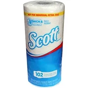 Kimberly Clark KCC 47031 - Scott Kitchen Roll Towels - 1 Ply - 102 Sheets/Roll - White - Paper - Durable, Absorbent - For Multipurpose, Multi Surface - 24 / Carton