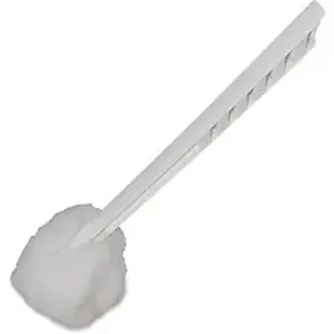 Genuine Joe GJO 99756 - Joe Toilet Bowl Mop - 4.50 Head - 12 Plastic Handle - Durable, Scrubber Strip, Acid Resistant - 25 / Carton - White