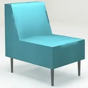 High Point Furniture Industries Inc HPT 580444199 - HPFI 5804 Armless Chair - 22.5 x 31 x 34, 22 x 20 x 19.5 Seat - Material: Brushed Aluminum Leg - Finish: Infinity Rinse