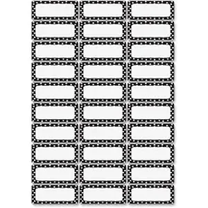 Ashley Productions Inc ASH 10080 - Ashley Dry Erase Black/White Dots Nameplate Magnets - Magnetic - Dotted - Die-cut, Write on/Wipe off - Black, White - 1 / Pack