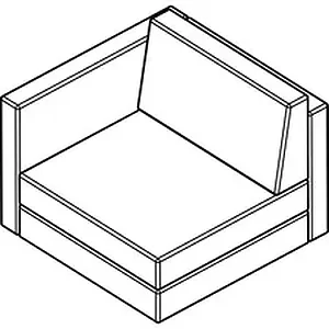 Groupe Lacasse ARO CU304WH04 - Arold Right-side Armchair - 27 x 19.8 x 18 Seat, 14.8 Back, 30.5 x 30.5 x 32.8 Chair - Finish: Navy