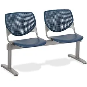 Kfi Seating KFI 2300BEAM2P3 - KFI KOOL 2 Seat Beam - Polypropylene Seat - Polypropylene Back - Powder Coated Silver Steel Frame - Navy - 1