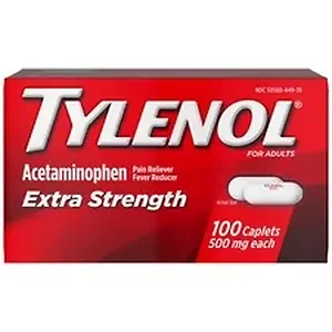 Johnson & Johnson JOJ 044909 - Tylenol Extra Strength Caplets - For Fever, Headache, Muscular Pain, Arthritis, Toothache, Backache - 100 / Box