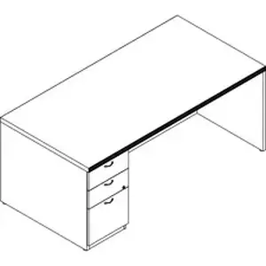 Groupe Lacasse LAS 71KUF3672SG - Left Single Pedestal Desk - 2-Drawer - 72 x 36 x 29.5 x 0.2 - 2 x File Drawer(s), Box Drawer(s) - Single Pedestal on Left Side - Textured Edge - Finish: Grigio