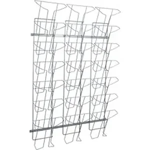 Alba Inc ABA DDFIL21M - Alba Wire A4 Display 21 Compartments - 400 x Sheet - 21 Compartment(s) - 1.57 - 44.1 Height x 30.7 Width x 5.1 Depth - Chrome - Metal - 1
