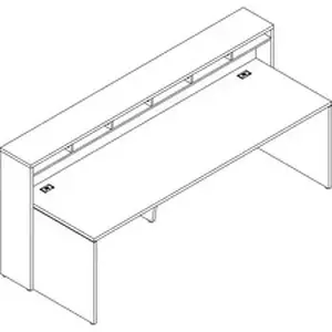 Groupe Lacasse LAS M1SGS3696SMH - Reception Desk with Transactional Counter and Kickplate - Finish: Hazelnut